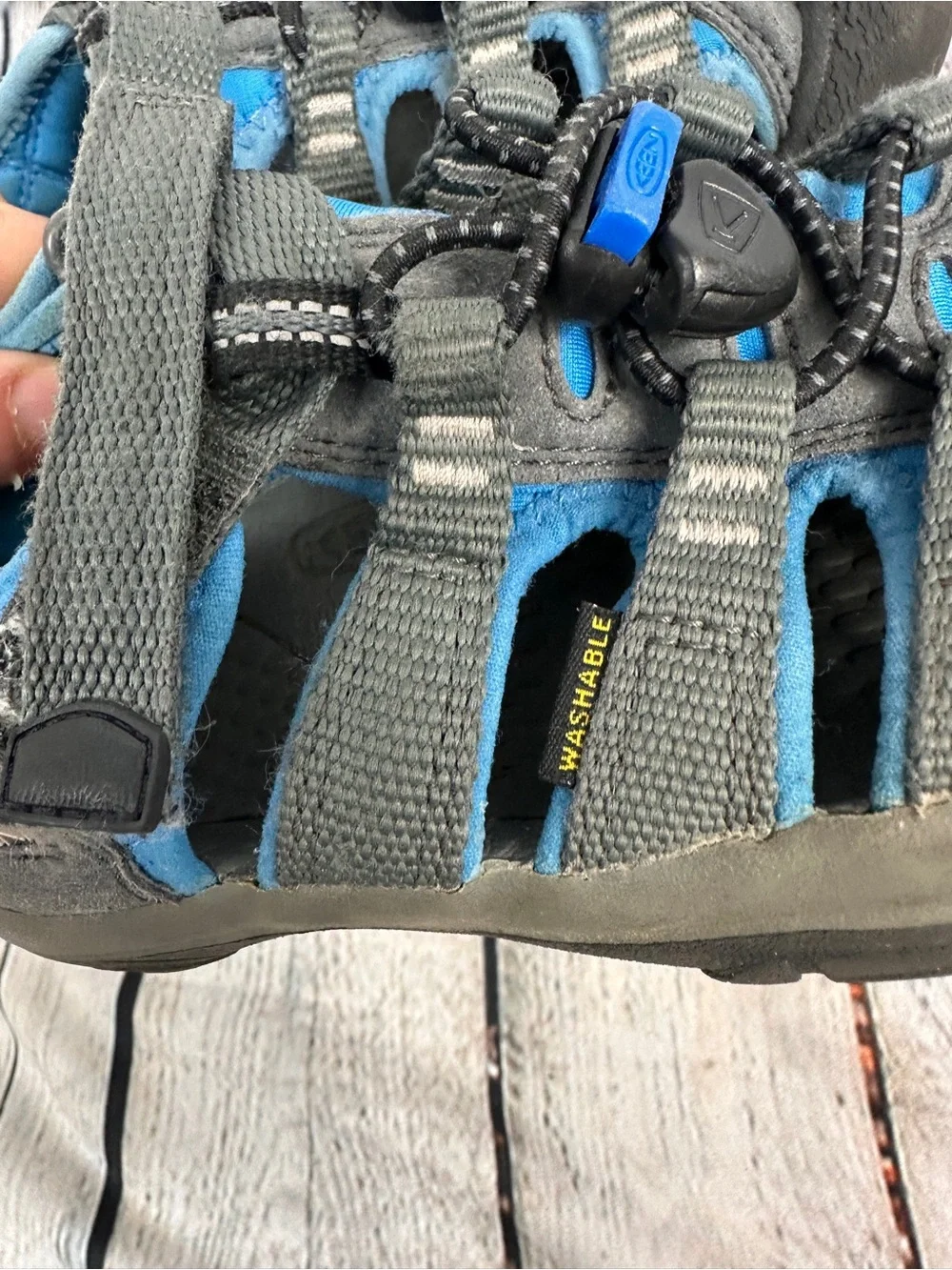 Keen kids Newport blue and gray washable sandals size US 11 UK 10